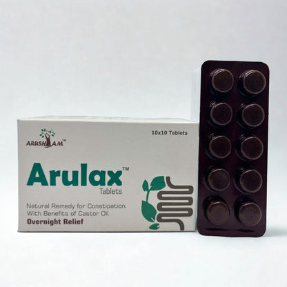 Arulax tablets packaging with a white background