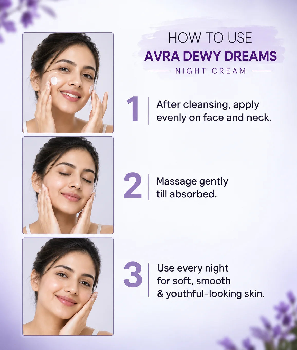DEWY DREAMS NIGHT CREAM Usages