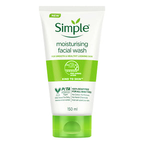 Simple moisturising facial wash tube