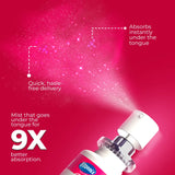 Vitaminix spray bottle with text on a red background