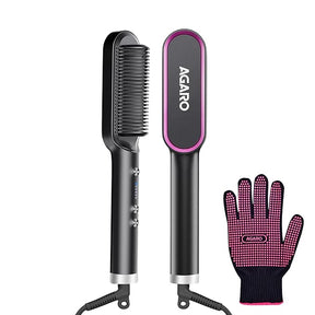 Hair straightening brush