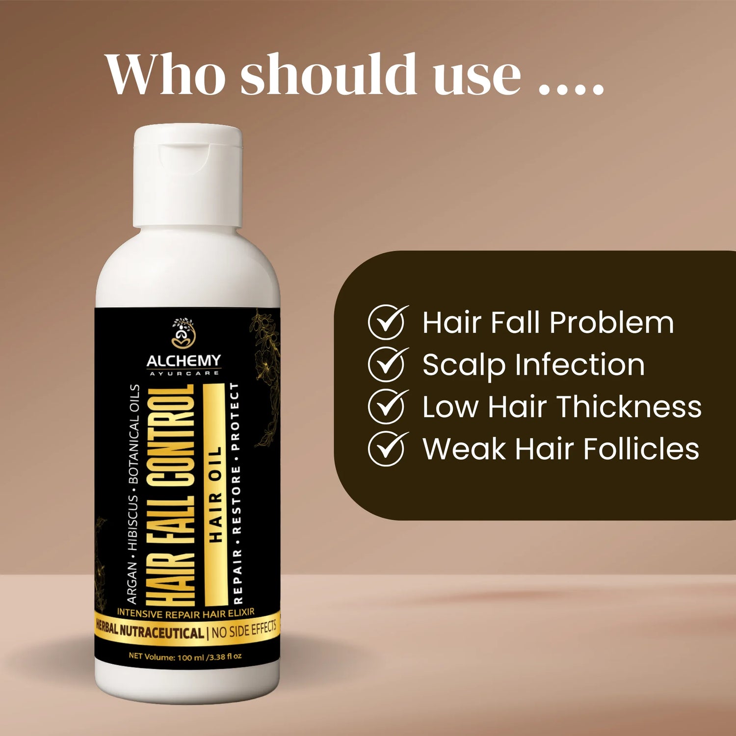 Hair Fall Control Hair Oil with Argan Oil & Hibiscus – Herbal Hair Nourishment & Root Strengthening Oil