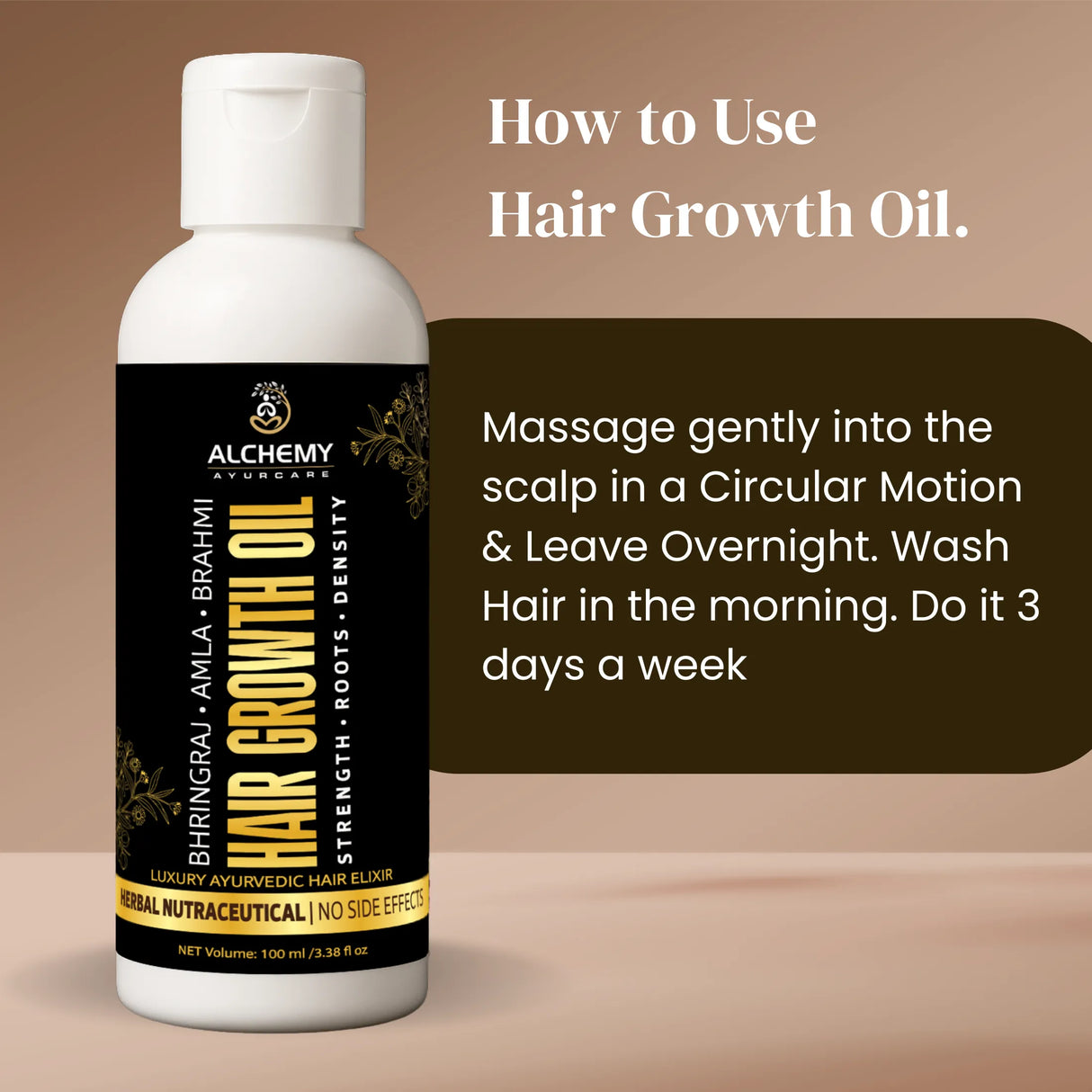 Hair Growth Oil with Bhringraj, Amla & Brahmi – Ayurvedic Herbal Hair Oil for Strong & Healthy Hair