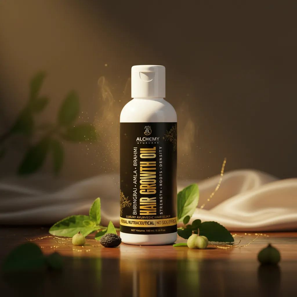Hair Growth Oil with Bhringraj, Amla & Brahmi – Ayurvedic Herbal Hair Oil for Strong & Healthy Hair