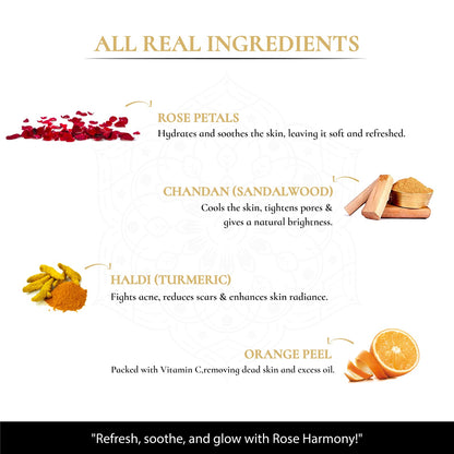 List of natural ingredients with their benefits on a white background