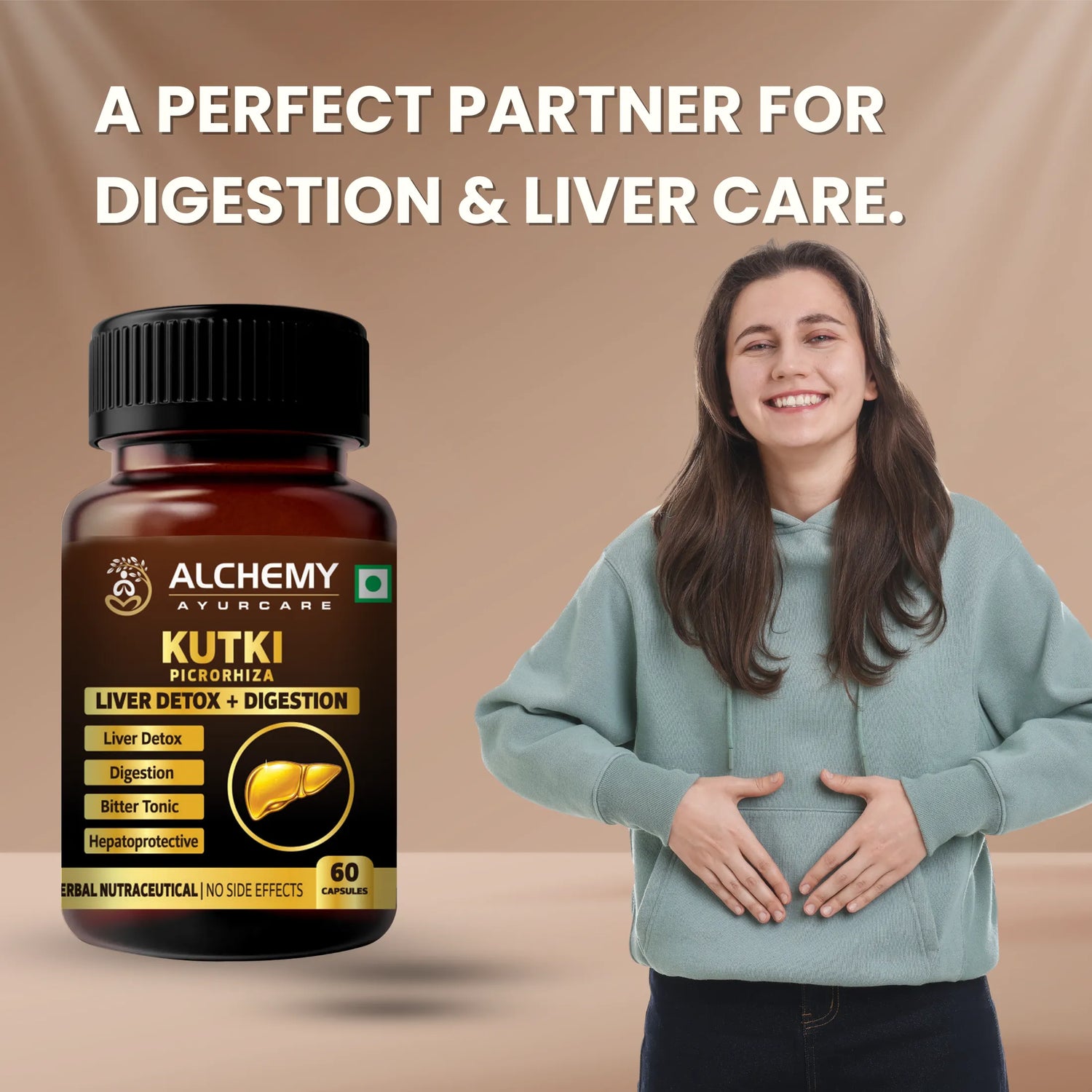 Kutki Extract Capsules for Liver Detox & Digestive Support | Picrorhiza Kurroa | 60 Veg Capsules
