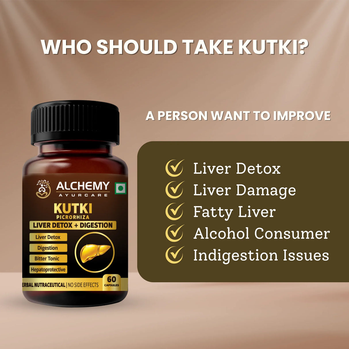 Kutki Extract Capsules for Liver Detox & Digestive Support | Picrorhiza Kurroa | 60 Veg Capsules