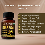 Milk Thistle Capsules for Liver Detox & Fatty Liver Support | Silymarin Extract | 60 Veg Capsules