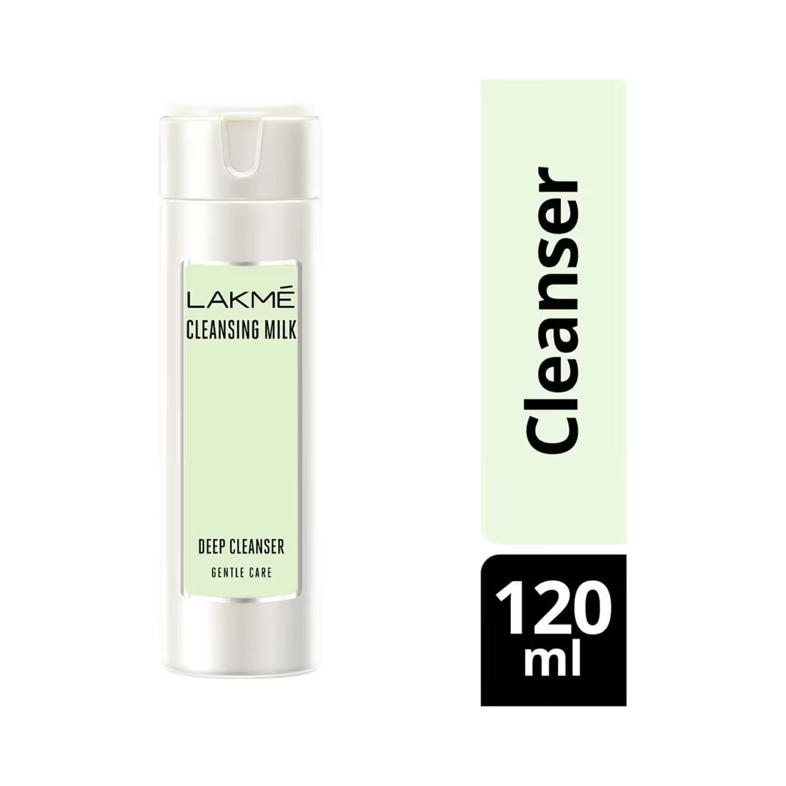 Lakme Cleansing Milk bottle with packaging on a white background