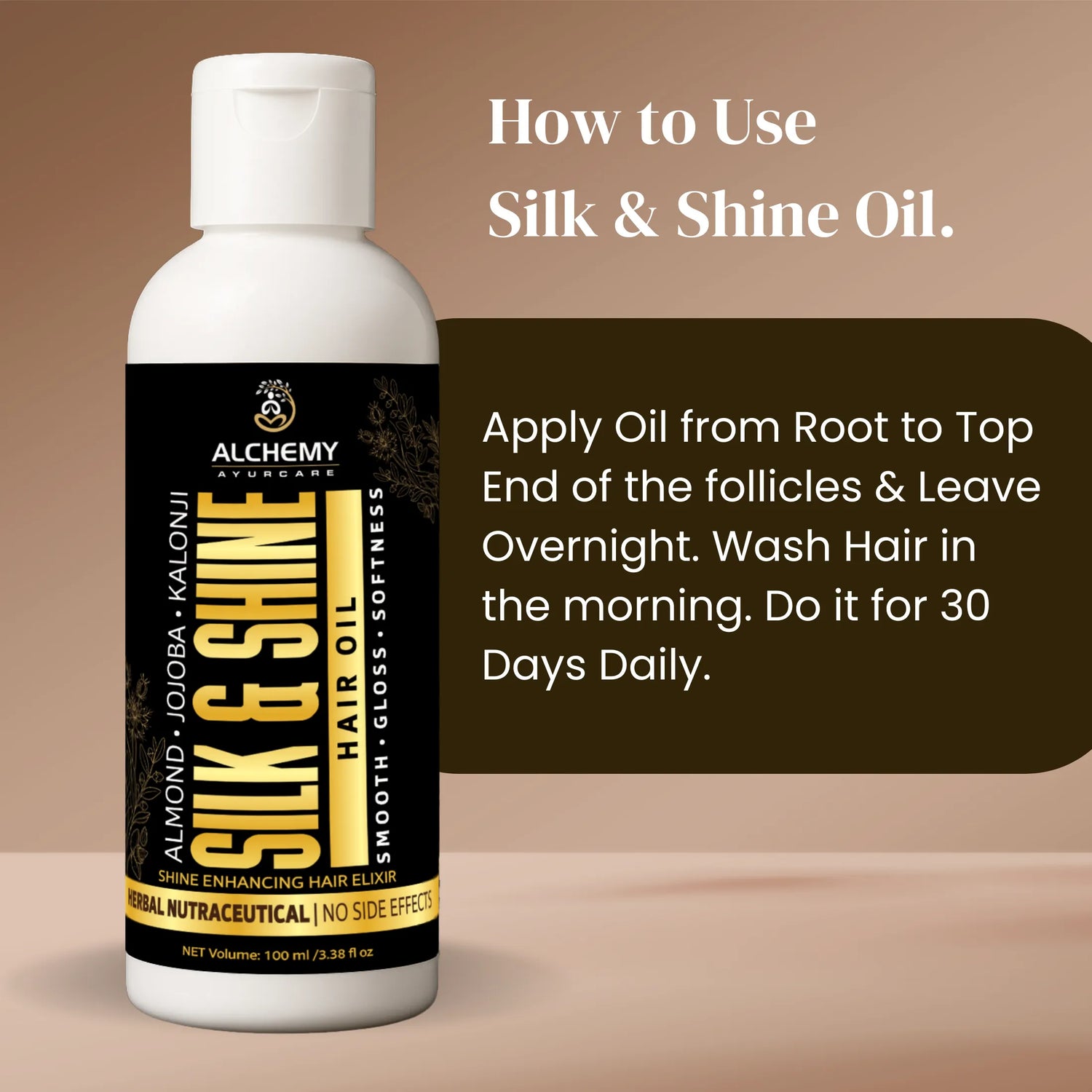 Silk & Shine Hair Oil | Almond, Jojoba & Kalonji Smooth Hair Care