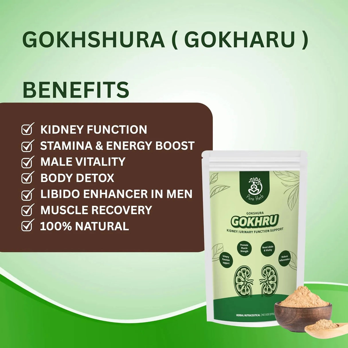 Gokharu Powder | Tribulus Terrestris Strength, Stamina & Vitality Support – 100g