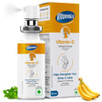 Vitonnix Vitamin-D spray bottle and packaging with bananas and mint leaves on a white background