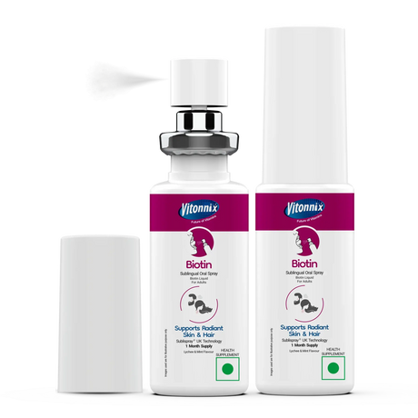 Vitonnix Biotin supplement bottles on a white background