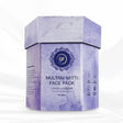 Purple face pack box with brand logo on a white background
