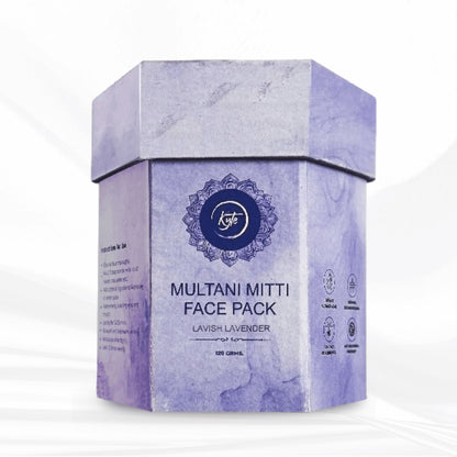 Purple face pack box with brand logo on a white background