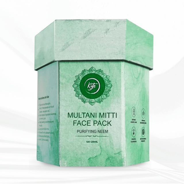 Green face pack box with Kyto logo on a white background