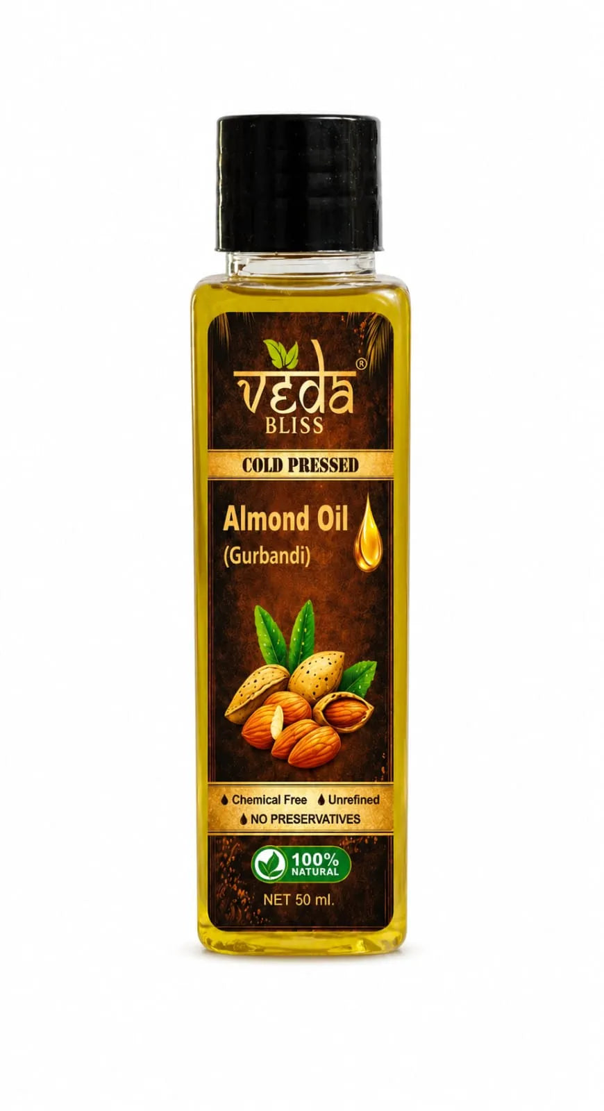 Veda Bliss Cold-Pressed Gurbandi Almond Oil – Unrefined & Preservative-Free
