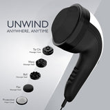 Black handheld massage device