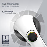 White handheld massager with speed control 