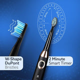 Black electric toothbrush with W-Shape