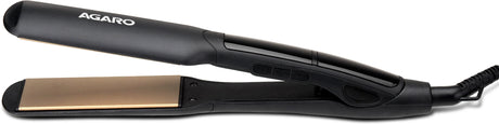 Black hair straightener with Agaro branding on a white background