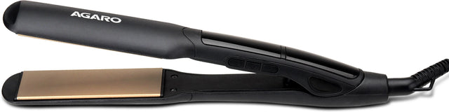 Black hair straightener with Agaro branding on a white background