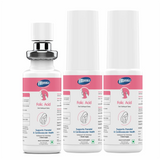 Three bottles of Vitonnix Folic Acid supplement on a white background