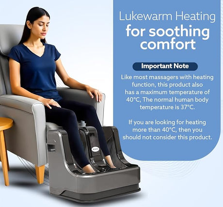 Woman using a foot massage machine