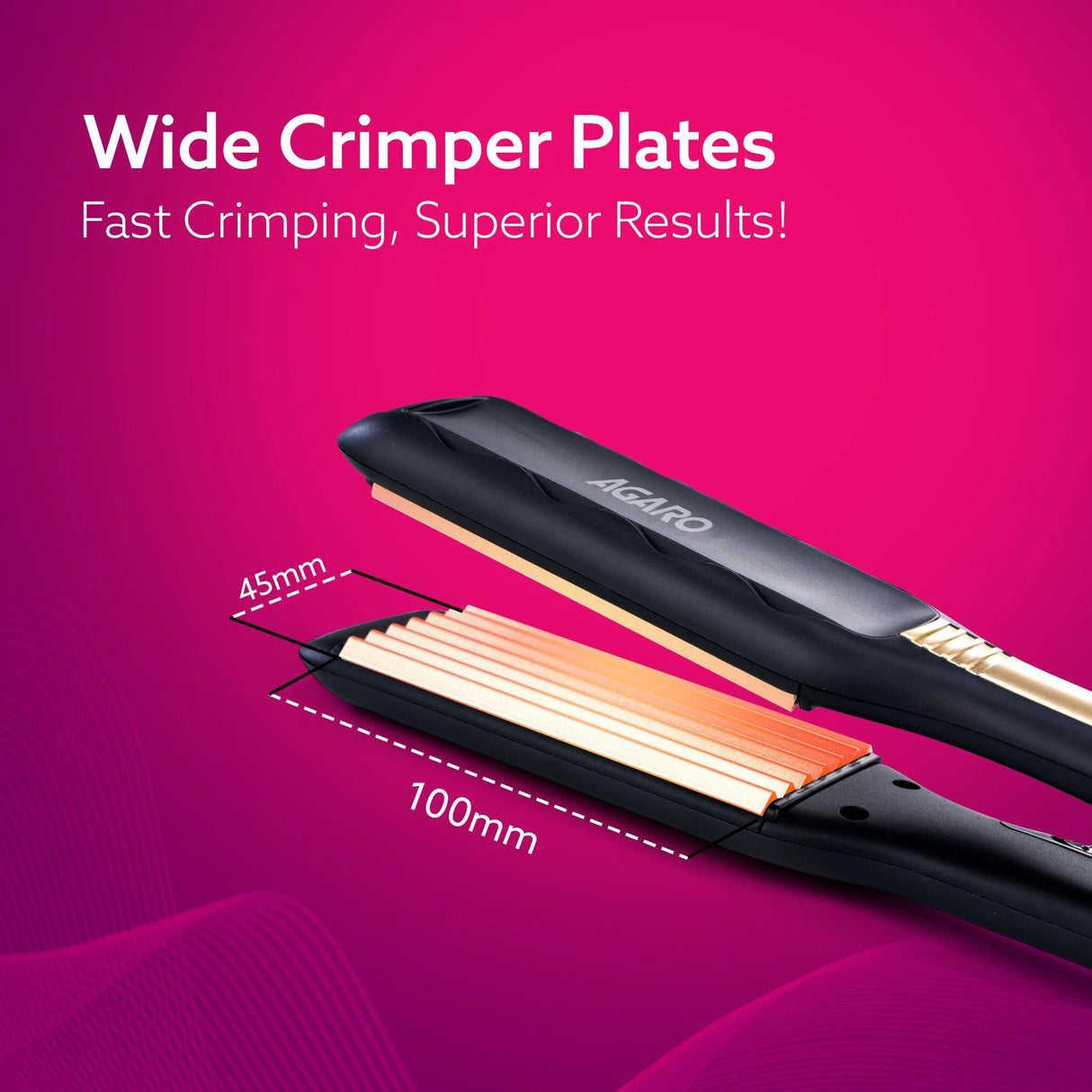 Hair straightener with wide crimper plates