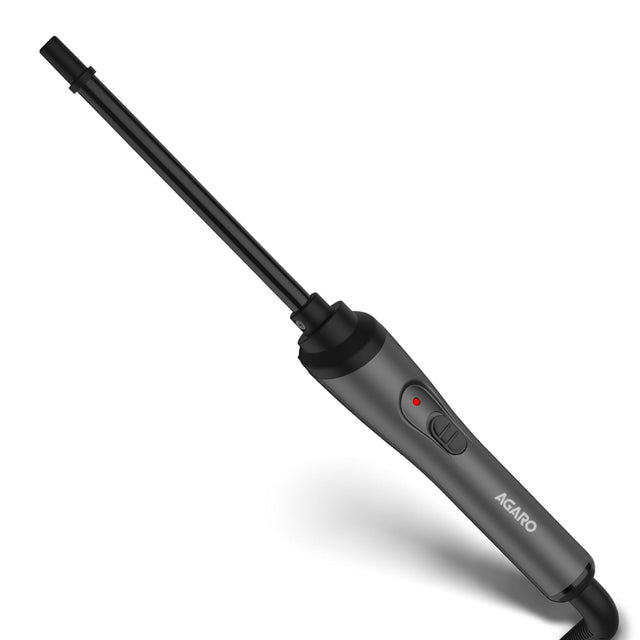 Black and gray AGARO hair straightener on a white background