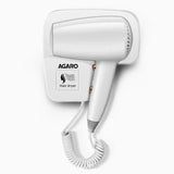 White hair dryer with 'Agaro' branding on a white background