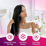 Woman using a hair dryer with Agaro