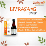 Vedraon Liv-Rasa-4G Syrup packaging with product