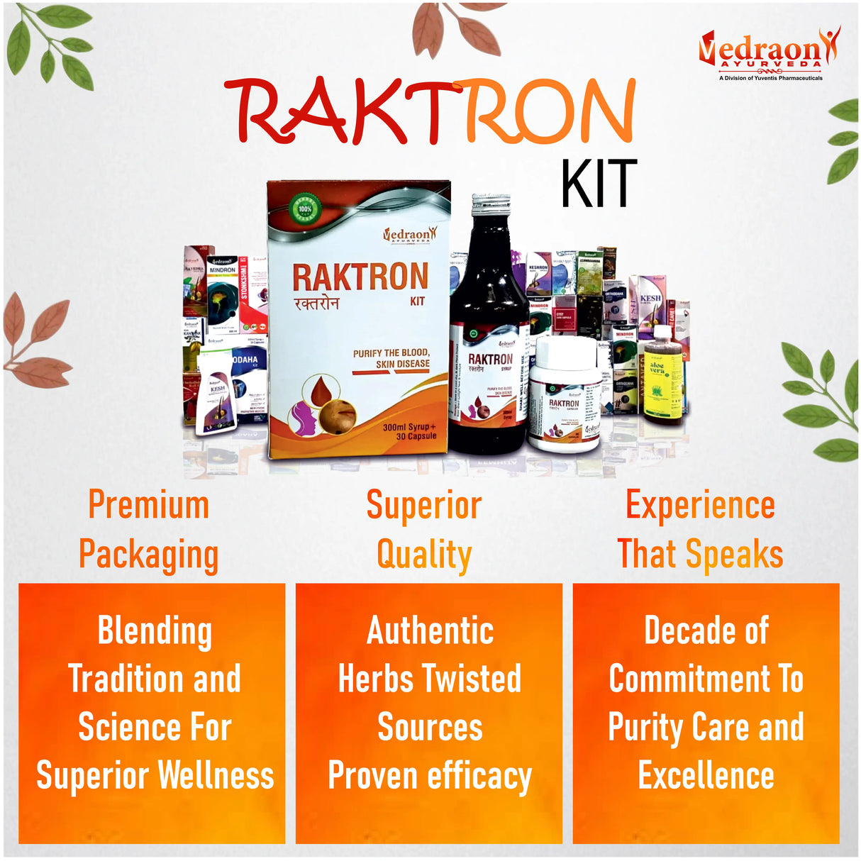 Promotional image of Raktron Kit with various products and branding elements.