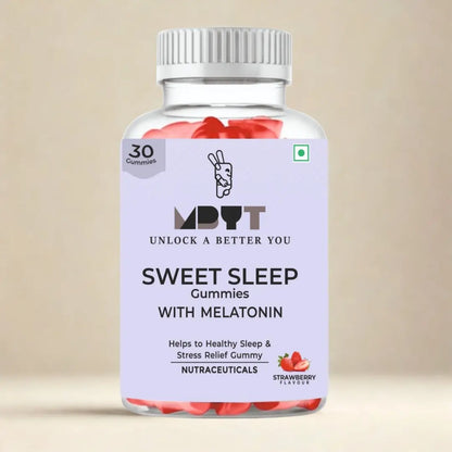 Bottle of MDYT Sweet Sleep Gummies
