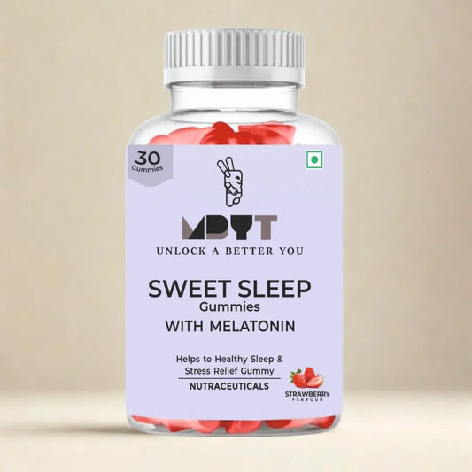 Bottle of MDYT Sweet Sleep Gummies