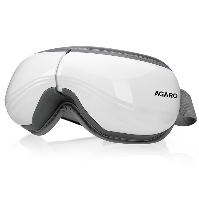 White and gray eye mask with 'AGARO' branding on a white background